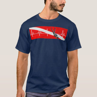 Camiseta Diving Heartbeat Scuba Diver EKG Line