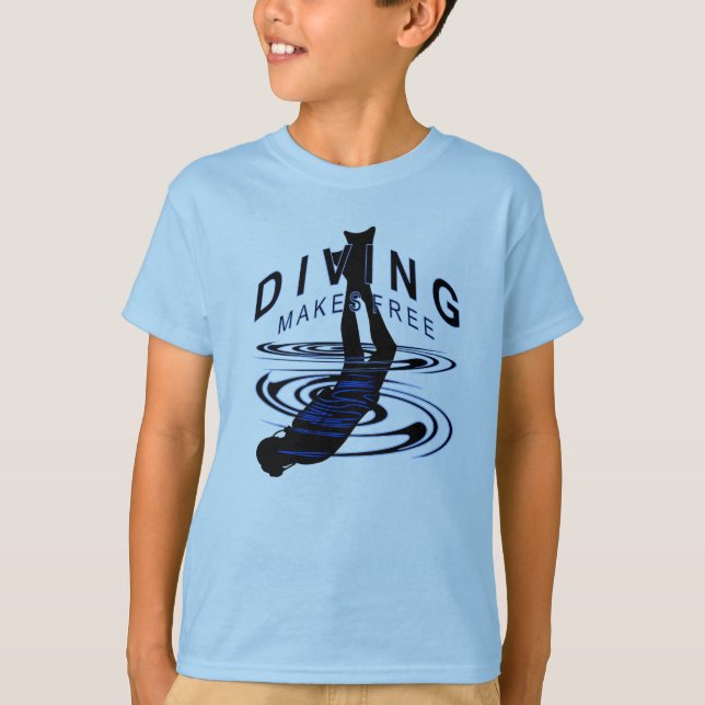 Camiseta Diving Makes Free - Taucher Logo (Frente)