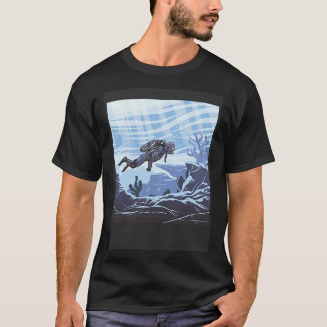 Camiseta Diving Water Scuba Diver Ocean Swimmer Diving (Frente)
