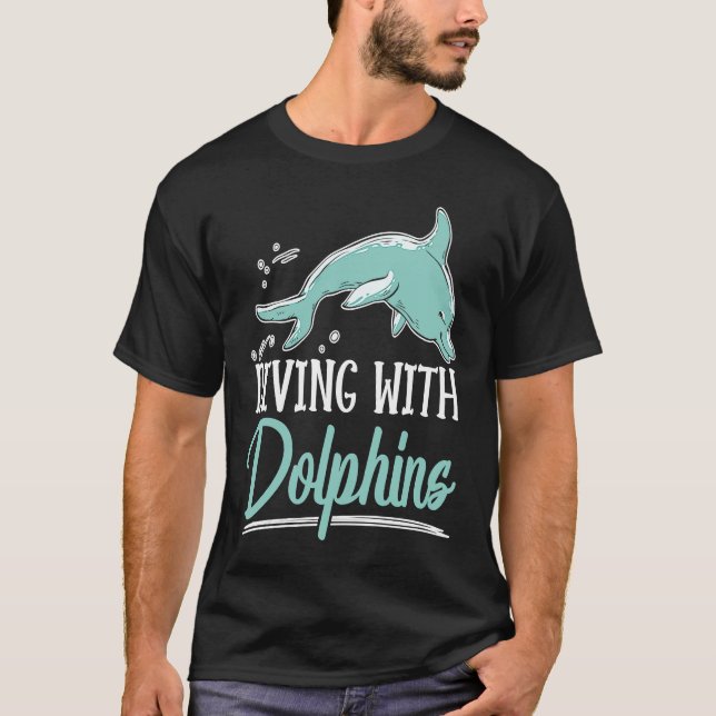 Camiseta Diving With Dolphins Marine Biology Underwater Ani (Frente)