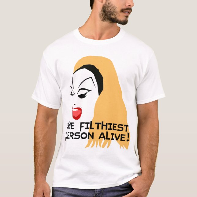 Camiseta divino, a pessoa mais suja viva (Frente)