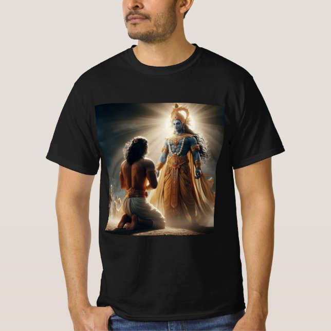 Camiseta Divino Charioteer: t-shirt Arjun & Krishna (Frente)