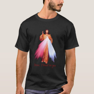 Camiseta Divino Compaixão Transparente Fundo Jesus I Confie