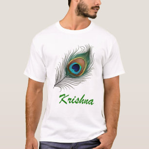 Camiseta Divino Krishna Peacock Feather T-Shirt Design!