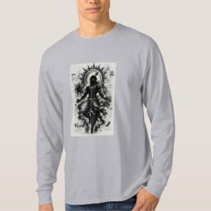 Camiseta Divino Senhor Krishna Silhueta Escura Arte Grunge