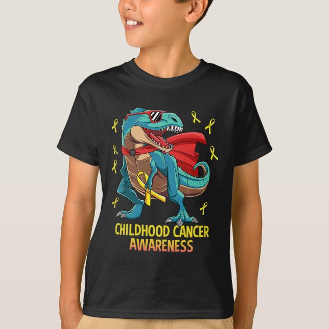 Camiseta Divirta Dinossauro T-Rex Crianças Canceres Sensibi (Frente)
