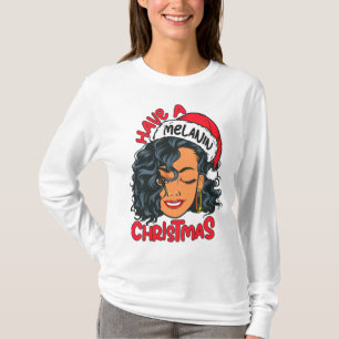 Camiseta Divirta-Se Com Melanina Black Girl Magic Xmas
