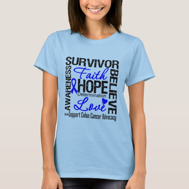 Camiseta Divisa dos sobreviventes do cancro do cólon (Frente)