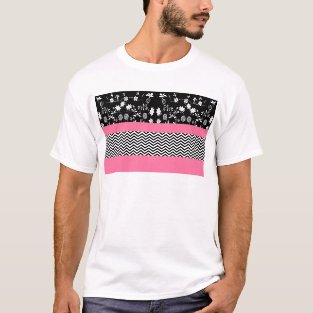 Camiseta divisa floral rosa (Frente)