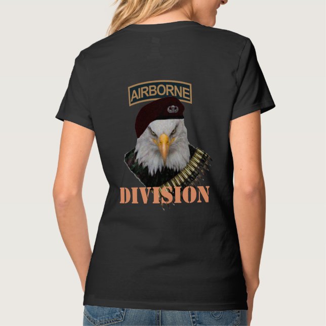 Camiseta Divisão de bordo cobrir militar de águia do exérci (Verso)