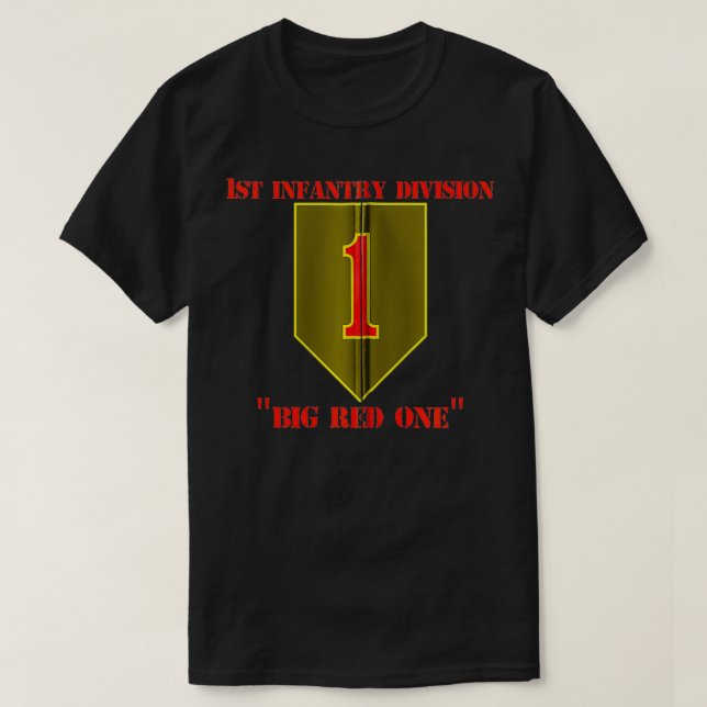 Camiseta Divisão de Infância 1rua Big Red One U (Frente do Design)