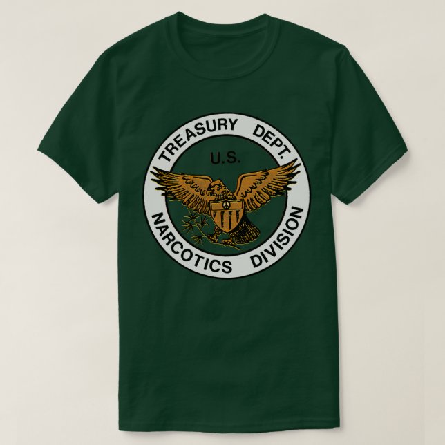 Camiseta Divisão de Narcóticos do Departamento do Tesouro d (Frente do Design)