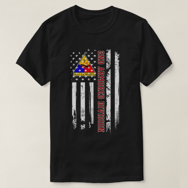 Camiseta Divisão segundo Armada Bandeira Americana Gordura  (Frente do Design)
