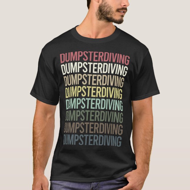 Camiseta Divisor de lixo de texto colorido (Frente)
