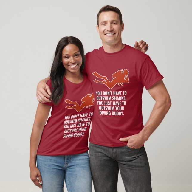 Camiseta Divisor de Scuba de Nome e Texto Personalizado (Unissex)