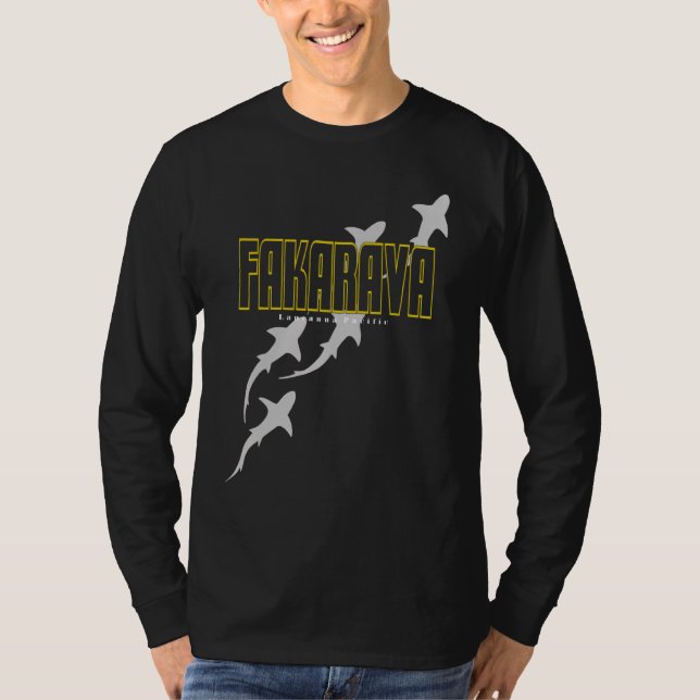 Camiseta Divisor De Scuba De Tubarão Fakarava Com Shar (Frente)