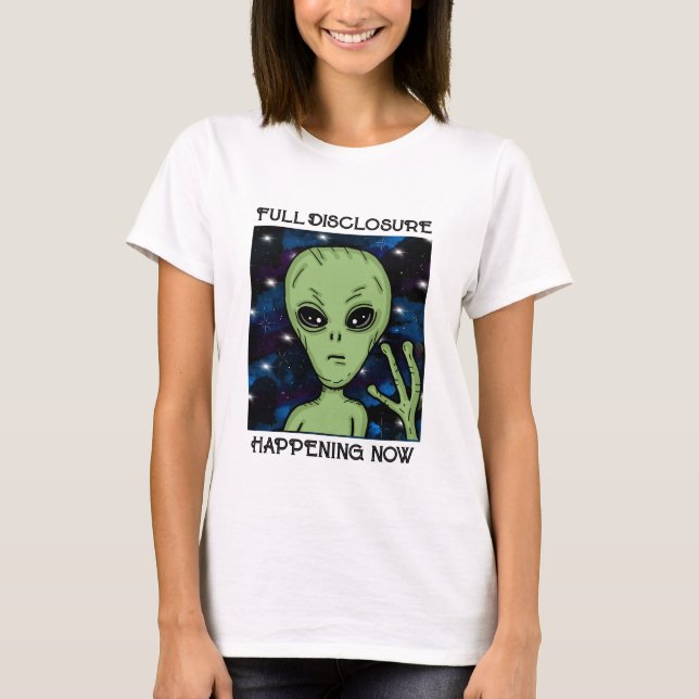 Camiseta Divulgação de cheios Acontecendo Agora Alienígena  (Frente)