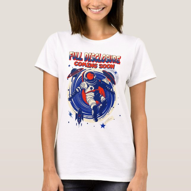 Camiseta Divulgação do cheio em breve | Astronauta flutuant (Frente)