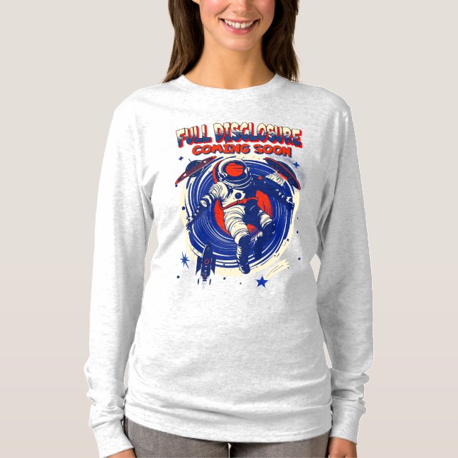 Camiseta Divulgação do cheio em breve | Astronauta flutuant (Frente)