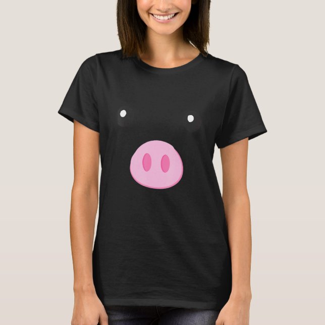 Camiseta Diy Halloween Costume De Suíno Rosa Para Crianças  (Frente)