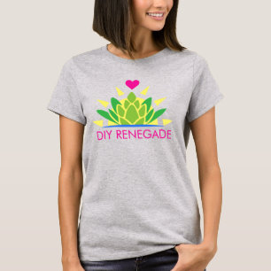 Camiseta DIY Lotus feliz renegado colheu o T do logotipo