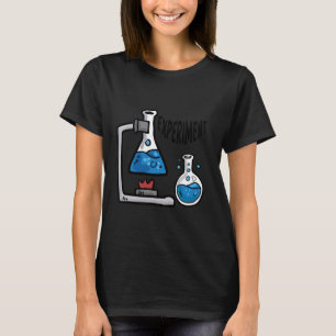 Camiseta Dizendo ciência com tubo de ensaio sobre experimen