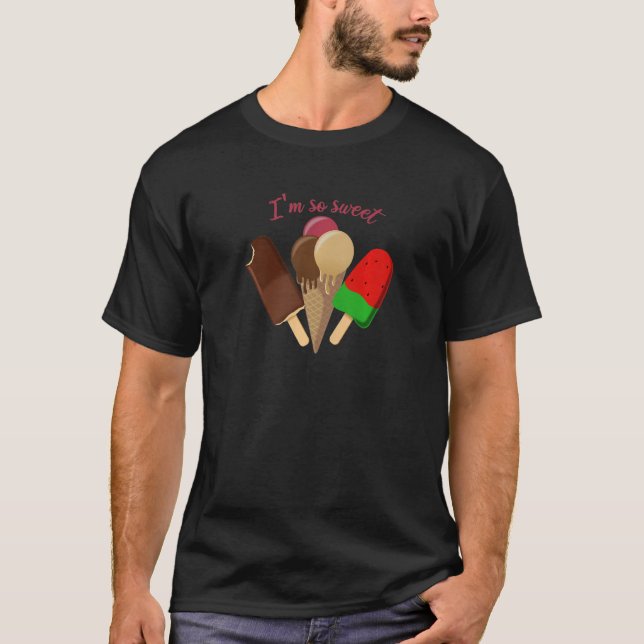 Camiseta dizendo com sorvete para o amor do verão (Frente)