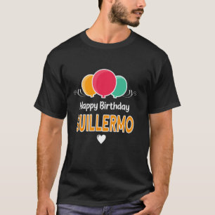 Camiseta Dizendo Feliz Aniversário Guillermo