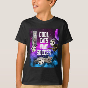 Camiseta Dizendo Gatos de Design de Futebol Engraçado