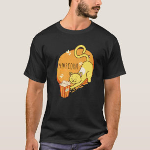 Camiseta Dizendo Pawpcorn Gato Trocadilho Animal Pipoca Gat
