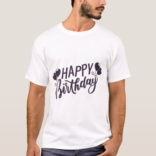 Camiseta Dizendo Tipografia de Aniversário (Frente)