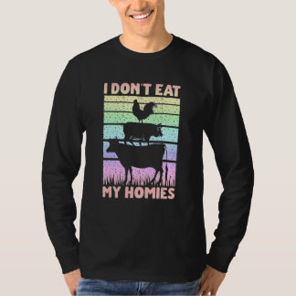 Camiseta Dizendo Vegano Vegetariano Não Como Meus Amigos 1