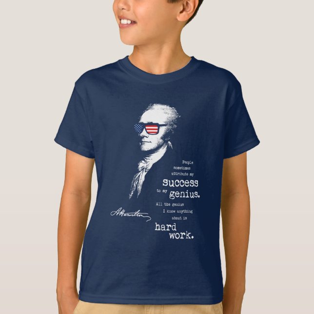 Camiseta Dizer das citações de Alexander Hamilton. Presente (Frente)