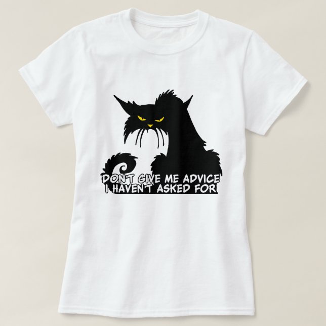 Camiseta Dizer do conselho do gato preto (Frente do Design)