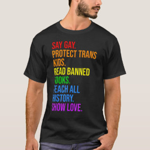 Camiseta Dizer Gay Proteger Crianças Trans Leia Livros Bani