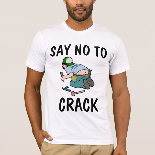 Camiseta DIZER NÃO AO CRACK, bumbum, T-Shirts Engraçadas (Frente)