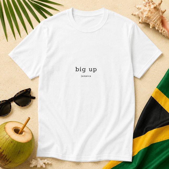 Camiseta Dizer Patois Jamaicano Grande (Pineapple Paperie_Spoken Like a True Jamaican_Zazzle T-shirt Front_big up)