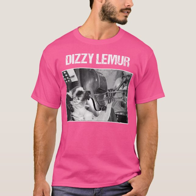Camiseta Dizzy Lemur - Jazz Lemur Jogando Trompete (Frente)