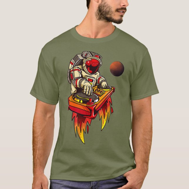 CAMISETA DJ ASTRONAUT IN SPACE FOR TECHNO LOVERS (Frente)