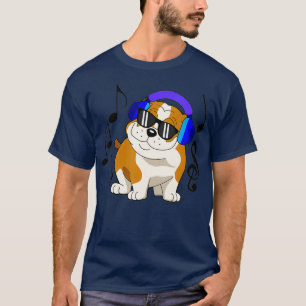 Camiseta DJ Bulldog Dog Music Lover com Oferta de Auscultad