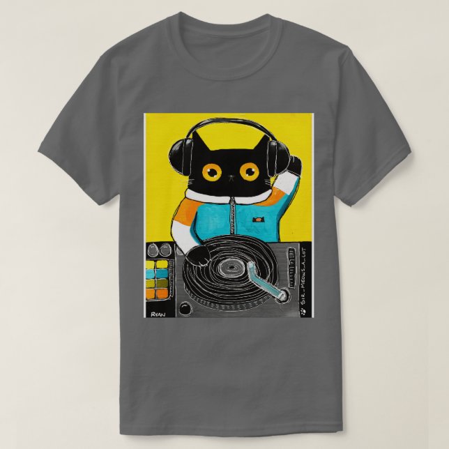 Camiseta DJ Cat (Frente do Design)