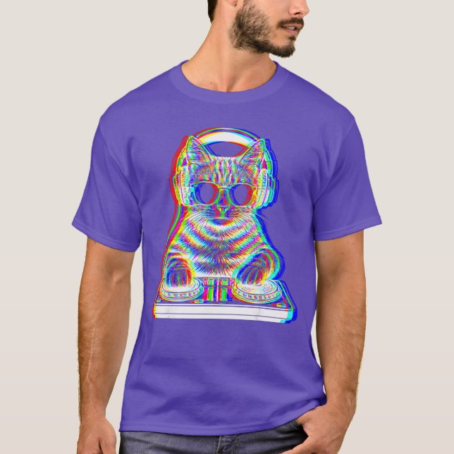 Camiseta DJ Cat EDM Music Funny Gifts For Cat Lover Men Wom (Frente)