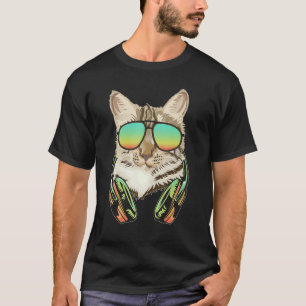 Camiseta Dj Cat Fones de ouvido Kitten Music Produtor