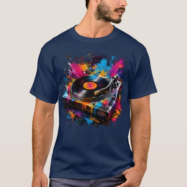 Camiseta DJ Color Splash Turntable (Frente)