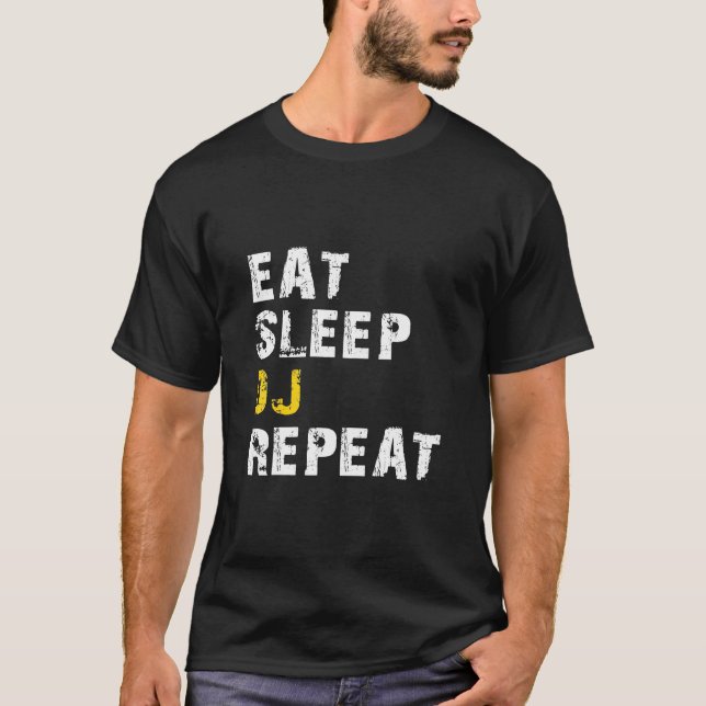 Camiseta Dj - Coma Sleep Dj Repete Engraçado Deejay Legal (Frente)