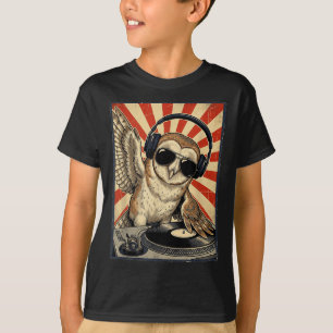 Camiseta DJ Coruja Legal Retro Corujas Divertidas Música Ho
