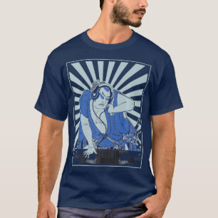 Camiseta DJ Dejay e fones de ouvido Samurai tocando música