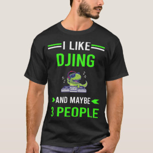 Camiseta DJ Disk Jockey de Disco Djing Green 3 Pessoas