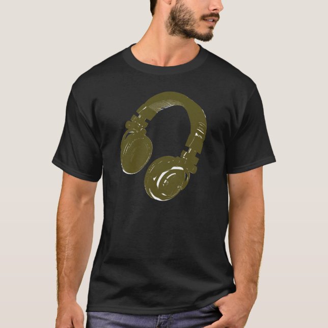 Camiseta dj do fone de ouvido gráfico (Frente)