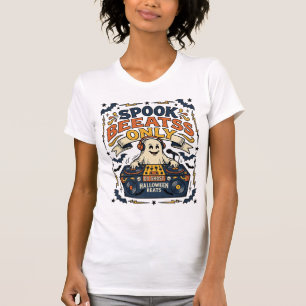 Camiseta DJ Fantasma Spooky Beats Gravação Antiga Halloween